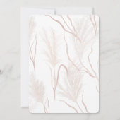 Invitation Pampas Grass Floral Terracotta Fête des mariées (Dos)