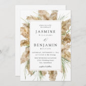 Invitation Pampas Grass & Green Mariage 2 (Devant / Derrière)