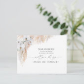 Invitation Pampas Grass Maid of Honor / Bridesmaid Propositio (Debout devant)