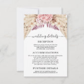 Invitation Pampas Grass Mariage Détails Hébergements (Devant)