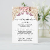 Invitation Pampas Grass Mariage Détails Hébergements (Debout devant)