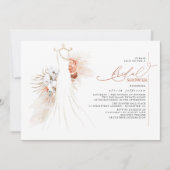 Invitation Pampas Grass Mariage Gown Terracotta Fête des mari (Devant)