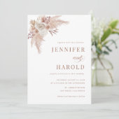 Invitation Pampas Grass Minimal Plain All in One Mariage (Debout devant)