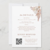 Invitation Pampas Grass Minimal Plain All in One Mariage (Dos)