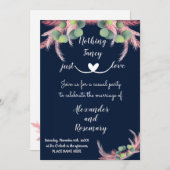 Invitation Pampas Grass Nothing Fancy just Love Elope (Devant / Derrière)