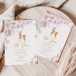 Invitation Pampas grass Oh cerf baby shower