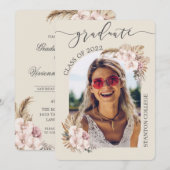 Invitation Pampas Grass Orchid Floral Arch Graduation (Devant / Derrière)