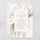 Invitation Pampas Grass Photo Bohemian Boho Mariage (Devant)