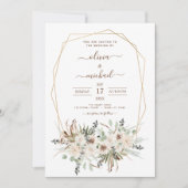 Invitation Pampas Grass Photo Boho Eucalyptus Mariage (Devant)