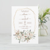 Invitation Pampas Grass Photo Boho Eucalyptus Mariage (Debout devant)