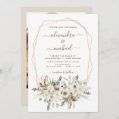 Invitation Pampas Grass Photo Boho Eucalyptus Mariage (Devant / Derrière)