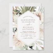 Invitation Pampas Grass Photo Boho Eucalyptus Mariage (Devant)