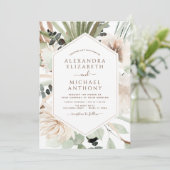Invitation Pampas Grass Photo Boho Eucalyptus Mariage (Debout devant)