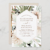 Invitation Pampas Grass Photo Boho Eucalyptus Mariage (Devant / Derrière)