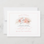 Invitation Pampas Grass Pink Bridesmaid Proposition Invitatio (Devant)