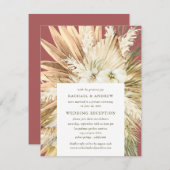 Invitation Pampas Grass Post Wedding Réception Moderne Boho (Devant / Derrière)