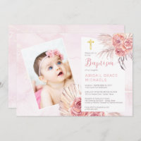 Pampas Grass | Rose Blooms Girl Baby Photo Baptism