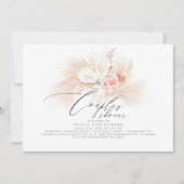 Invitation Pampas Grass Rose Floral Couples Exotiques Douche (Devant)