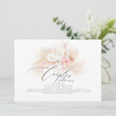 Invitation Pampas Grass Rose Floral Couples Exotiques Douche (Debout devant)