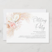 Invitation Pampas Grass Rose Floral N'Importe Quel Âge Annive (Devant)