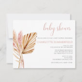 Invitation Pampas Grass Rustic Boho Baby shower Floral (Devant)
