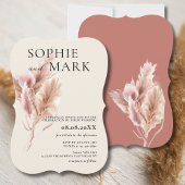 Invitation Pampas Grass Rustic Boho Mauve Pink