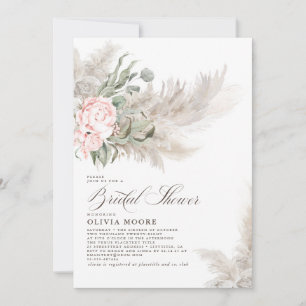 Invitation Pampas Grass Sage Verdure Fête des mariées Florale