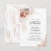 Invitation Pampas Grass Script Terracotta Fête des mariées (Devant / Derrière)