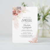 Invitation Pampas Grass Script Terracotta Fête des mariées (Debout devant)