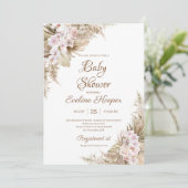 Invitation Pampas Grass séché Palm Blush Rose Orchidée bébé (Debout devant)
