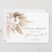 Invitation Pampas Grass Serez-Vous Ma Fille Fleur (Devant)