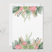 Invitation Pampas Grass Succulent Couples Fête des mariées (Dos)