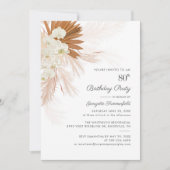 Invitation Pampas Grass Terracotta 80e fête d'anniversaire (Devant)