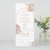 Invitation Pampas Grass Terracotta All In One Mariage Invitat (Debout devant)