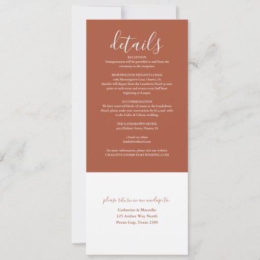 Invitation Pampas Grass Terracotta All In One Mariage Invitat (Dos)