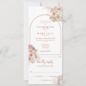Invitation Pampas Grass Terracotta All In One Mariage Invitat (Devant)