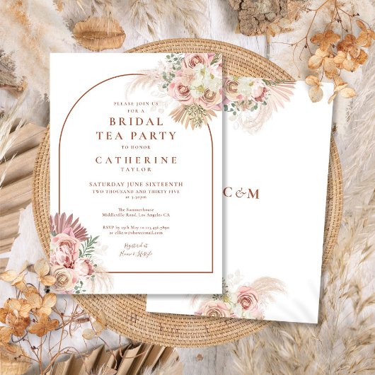 Invitation Pampas Grass Terracotta Arch Tea Party