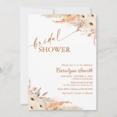 Invitation Pampas Grass Terracotta Boho Fête des mariées (Devant)