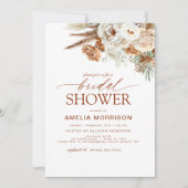 Invitation Pampas Grass Terracotta Boho Fête des mariées (Devant)