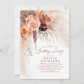 Invitation Pampas Grass Terracotta bord de mer Anniversaire I (Devant)