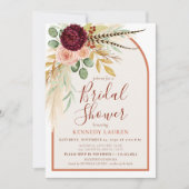 Invitation Pampas Grass Terracotta Bridal Shower QR Code (Devant)