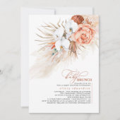 Invitation Pampas Grass Terracotta Brunch Baby shower (Devant)