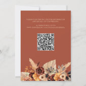 Invitation Pampas Grass Terracotta Fall Rust QR Code Mariage (Dos)