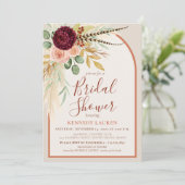 Invitation Pampas Grass Terracotta Floral Boho Bridal Shower (Debout devant)