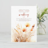 Invitation Pampas Grass Terracotta Floral Boho Mariage de aut (Debout devant)