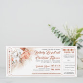 Invitation Pampas Grass Terracotta Floral Mariage Billet (Debout devant)