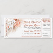 Invitation Pampas Grass Terracotta Floral Mariage Billet (Devant)