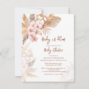 Invitation Pampas Grass Terracotta Girl Baby shower