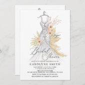 Invitation Pampas Grass Terracotta Mariage Gown Fête des mari (Devant / Derrière)