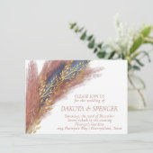 Invitation Pampas Grass | Terracotta Paprika Fleur sauvage bl (Debout devant)